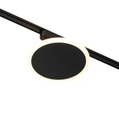 Moderne spot zwart voor railsysteem 1-fase incl. LED - Magnetic Puk