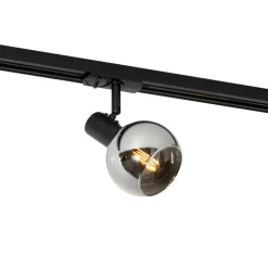 Moderne spot zwart voor railsysteem 1-fase- Iconic Lava