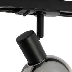 Moderne spot zwart voor railsysteem 1-fase- Iconic Lava