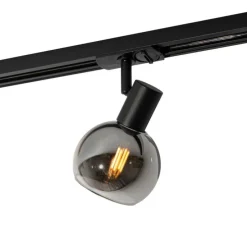 Moderne spot zwart voor railsysteem 1-fase- Iconic Lava