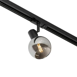 Moderne spot zwart voor railsysteem 1-fase- Iconic Lava