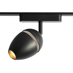 Moderne spot zwart voor railsysteem 1-fase incl. LED - Magnetic Eggy