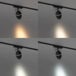 Moderne spot zwart voor railsysteem 1-fase incl. LED - Magnetic Eggy
