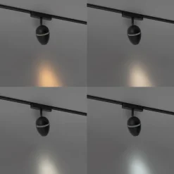 Moderne spot zwart voor railsysteem 1-fase incl. LED - Magnetic Eggy
