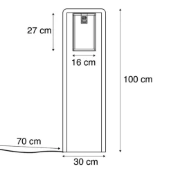 Moderne staande buitenlamp zwart - Rotterdam Balanco