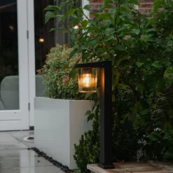 Moderne staande buitenlamp zwart 60 cm IP54 - Chimay