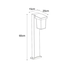 Moderne staande buitenlamp zwart 60 cm IP54 - Chimay