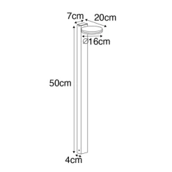 Moderne staande buitenlamp zwart 80 cm incl. LED IP44 - Esmee