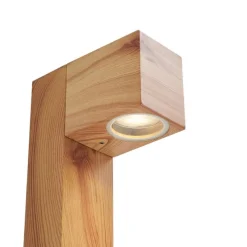 Moderne staande buitenlamp aluminium met hout print 65cm IP44 - Baleno