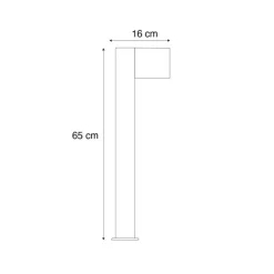 Moderne staande buitenlamp aluminium met hout print 65cm IP44 - Baleno