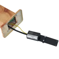 Moderne staande buitenlamp aluminium met hout print 65cm IP44 - Baleno