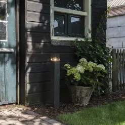 Moderne staande buitenlamp 70 cm donkergrijs IP44 - Denmark