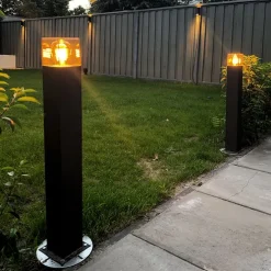 Moderne staande buitenlamp 70 cm donkergrijs IP44 - Denmark