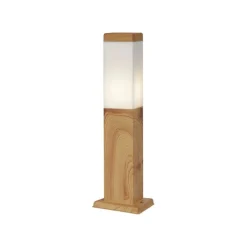 Moderne staande buitenlamp staal met hout print 45cm IP44 - Malois