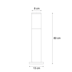 Moderne staande buitenlamp staal met hout print 45cm IP44 - Malois