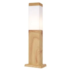 Moderne staande buitenlamp staal met hout print 45cm IP44 - Malois