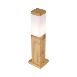 Moderne staande buitenlamp staal met hout print 45cm IP44 - Malois
