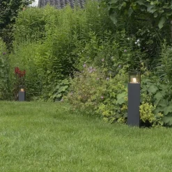 Moderne staande buitenlamp 50 cm donkergrijs IP44 - Denmark