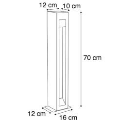 Moderne staande buitenlamp bazalt 70 cm - Sneezy