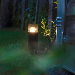 Moderne staande buitenlamp 30 cm donkergrijs IP44 - Denmark