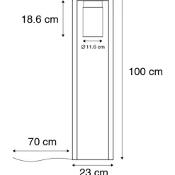 Moderne staande buitenlamp zwart IP44 - Jarra Balanco