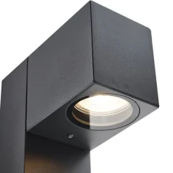 Moderne staande buitenlamp zwart 65cm met stopcontact IP44 - Baleno