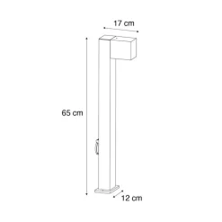 Moderne staande buitenlamp zwart 65cm met stopcontact IP44 - Baleno