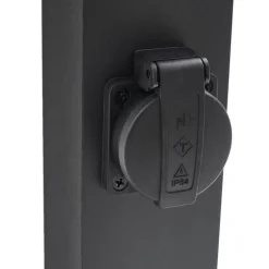 Moderne staande buitenlamp zwart 65cm met stopcontact IP44 - Baleno