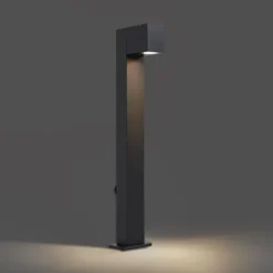 Moderne staande buitenlamp zwart 65cm met stopcontact IP44 - Baleno