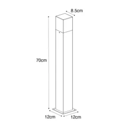 Moderne staande buitenlamp grijs 70 cm IP44 - Denmark