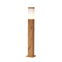 Moderne staande buitenlamp staal met hout print 80cm IP44 - Malois