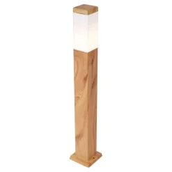 Moderne staande buitenlamp staal met hout print 80cm IP44 - Malois