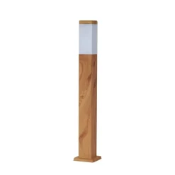 Moderne staande buitenlamp staal met hout print 80cm IP44 - Malois