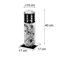 Moderne staande buitenlamp graniet 40 cm - Happy