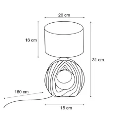 Moderne tafellamp beige incl. LED - Meau