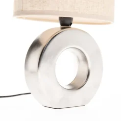 Moderne tafellamp beige met staal - Tohu