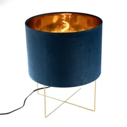 Moderne tafellamp blauw met goud - Rosalina