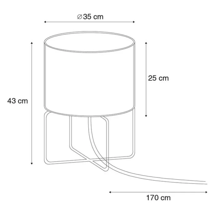 Moderne tafellamp blauw met goud - Rosalina