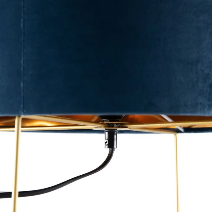 Moderne tafellamp blauw met goud - Rosalina