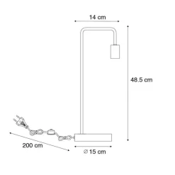 Moderne tafellamp brons - Facil