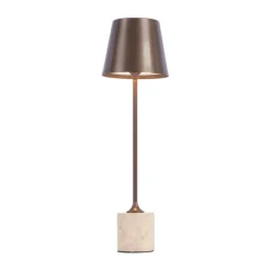 Moderne tafellamp donker brons 37 cm incl. LED dimbaar IP54 oplaadbaar - Topi