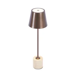 Moderne tafellamp donker brons 37 cm incl. LED dimbaar IP54 oplaadbaar - Topi