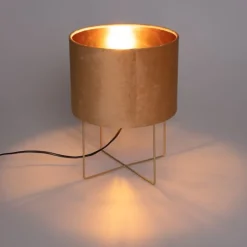 Moderne tafellamp geel met goud - Rosalina