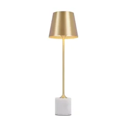 Moderne tafellamp goud 37 cm incl. LED dimbaar IP54 oplaadbaar - Topi