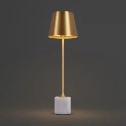 Moderne tafellamp goud 37 cm incl. LED dimbaar IP54 oplaadbaar - Topi