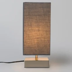 Moderne tafellamp grijs met staal - Milo