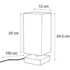 Moderne tafellamp grijs met staal - Milo