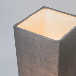 Moderne tafellamp grijs met staal - Milo