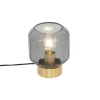 Moderne tafellamp messing met smoke glas - Stiklo