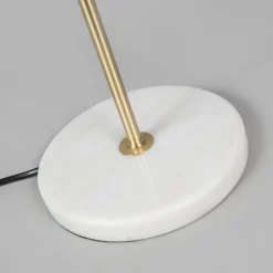 Moderne tafellamp messing met leaf kap 35 cm - Kaso